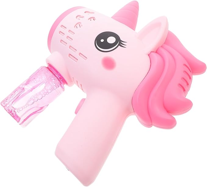 Unicorn Bubble Maker for Portable Handheld Electric Bubble Blower Pink Lightweight Plaything for Outdoor Fun