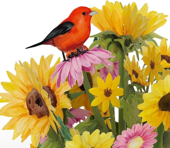 Lovepop Everyday Pop-Up Card for Her and Him - 3D Pop-Up Bouquet Greeting Cards for Men, Women - Sunflower - 12" x 8.5" Floral Bouquet - Blank Note Card Included