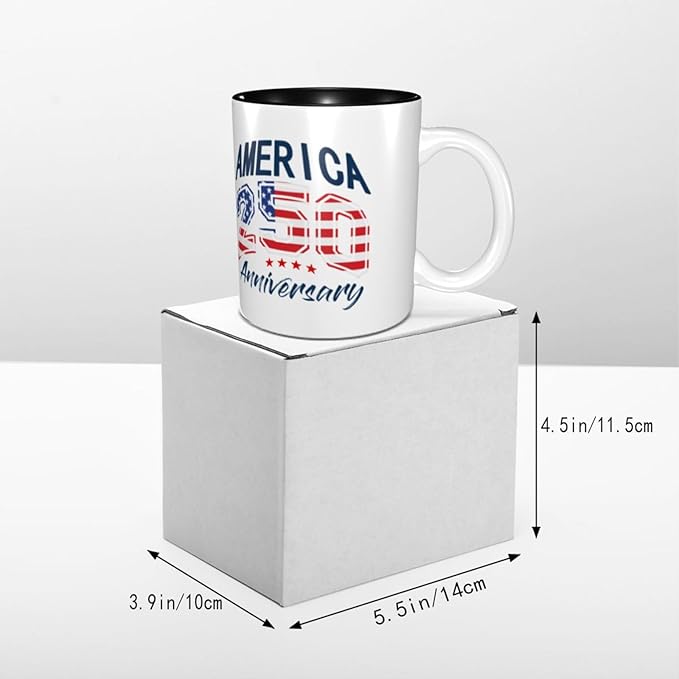 USA 250TH 3 250th 11oz Ceramic Mug Cute Coffee Mugs Tea Cup with Handle for Office and Home Gift for Men Women