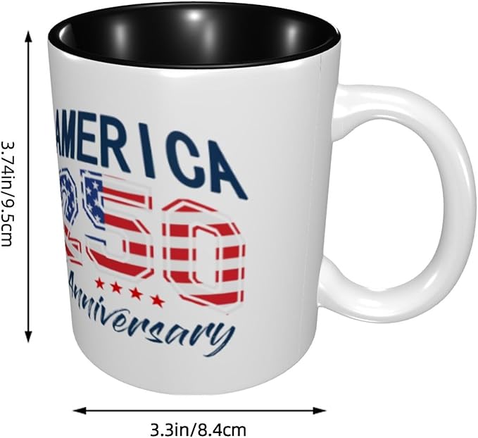 USA 250TH 3 250th 11oz Ceramic Mug Cute Coffee Mugs Tea Cup with Handle for Office and Home Gift for Men Women