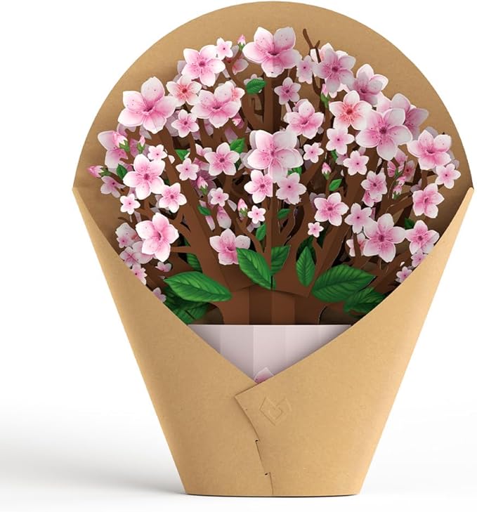 Lovepop Everyday Pop-Up Card for Her and Him - 3D Pop-Up Bouquet Greeting Cards for Men, Women - Cherry Blossom - 12" x 8.5" Floral Bouquet - Blank Note Card Included
