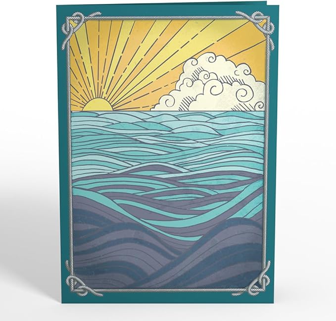 Lovepop Everyday Pop-Up Card for Her and Him - 3D Greeting Cards for Boys, Girls, Men, Women - Sailboat on the Horizon - 5" x 7" Card - Blank Notecard and Envelope Included