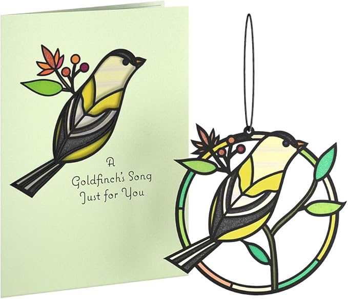 Lovepop Everyday Suncatcher Card for Her and Him - 3D Greeting Cards for Boys, Girls, Men, Women - Goldfinch's Song - 5" x 7" Card - Blank Notecard & Envelope Included