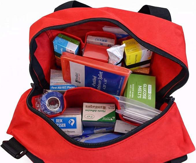First Aid Trauma & Burn Response Bag – 140+ Piece Emergency Kit with Tourniquet, Water-Jel Burn Dressings, PPE, Wound Care & Cold Packs for Workplace, Vehicle & Industrial Safety