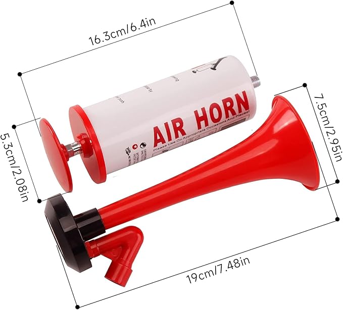 FARBIN Marine and Sports Pump Air Horn,Loud Sound Handheld Signal Boat Horn,Personal Safety Horn Alarm,for Boating,Sports Events,Parties, Birthdays, Games, Camping, Graduation, Aggressive Animals