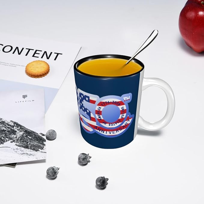 USA 250TH 4 250th 11oz Ceramic Mug Cute Coffee Mugs Tea Cup with Handle for Office and Home Gift for Men Women