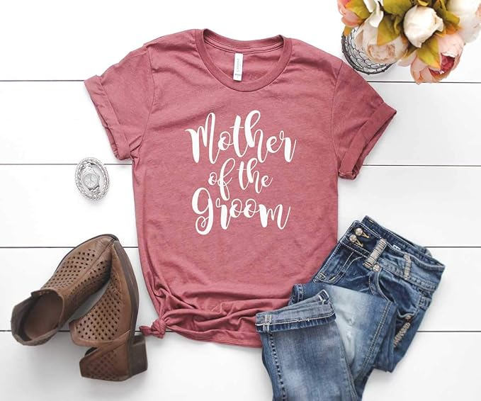 Mother of The Bride Shirt, Mother of The Groom Shirt – Soft Unisex Cotton Blend Wedding Tee for Mom. Matching Bridal Tshirts
