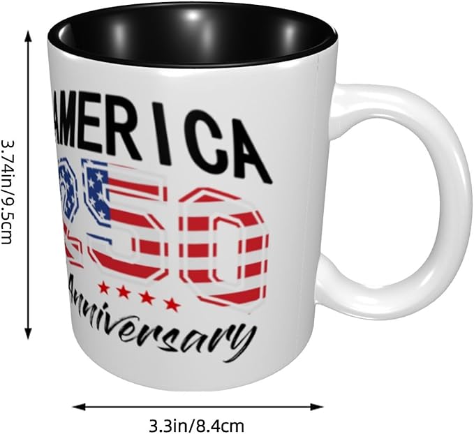 USA 250TH 2 250th 11oz Ceramic Mug Cute Coffee Mugs Tea Cup with Handle for Office and Home Gift for Men Women