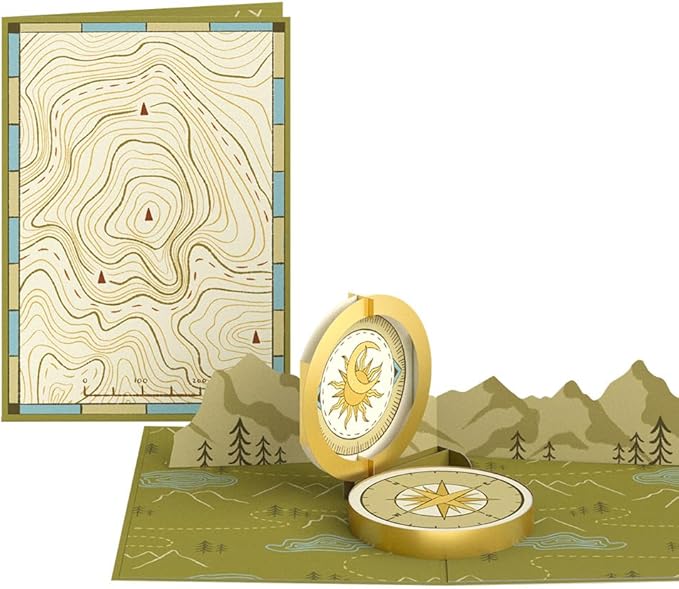 Lovepop Everyday Pop-Up Card for Her and Him - 3D Greeting Cards for Boys, Girls, Men, Women - Guiding Compass - 5" x 7" Card - Blank Notecard and Envelope Included