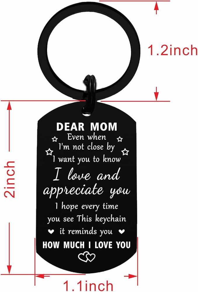 Resdink Happy Mom Christmas Gifts for Women - Remember I Love You Mom Birthday Gifts, Meaningful Mother Keychain Present