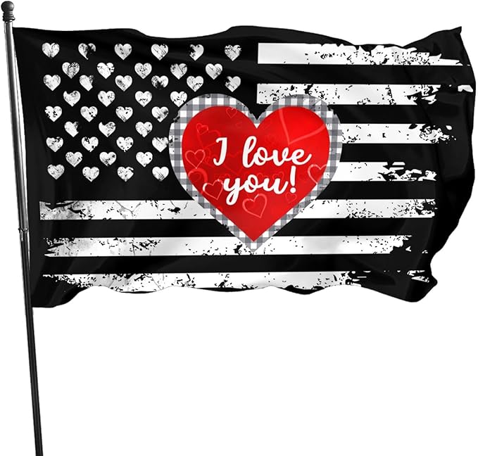 I Love You Flag 3x5 Ft Outdoor Indoor Heart Flag With Grommet Garden Yard Banner Decorative Sign