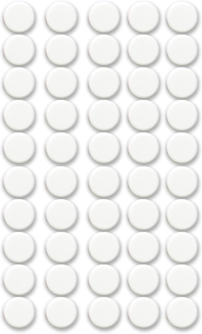 Qualsen Fridge Magnets, 50pcs Refrigerator Magnets, Small Magnet for Whiteboard, Mini Cute Magnet for Fridge, Locker, White Board, Kitchen, Office, Classroom (White)