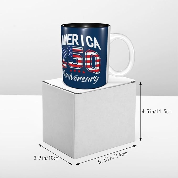 USA 250TH 1 250th 11oz Ceramic Mug Cute Coffee Mugs Tea Cup with Handle for Office and Home Gift for Men Women