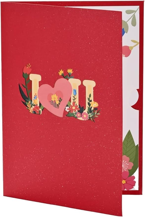 Pop Up Birthday Greeting Cards,I Love You 3D Cards for Birthday, Valentine's Day, Mother's,Father's Day, Anniversary, Husband, Wife, Mom, Dad, Boyfriend, Girlfriend, Romantic Gift (5" x 7")