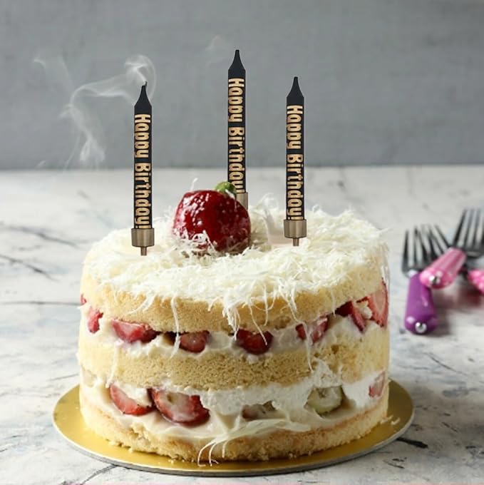 12 Pcs Black & Gold Birthday Candles – 2-Pack Short Elegant Cake Candles for Birthday Parties, Cake Decorations & Special Occasions