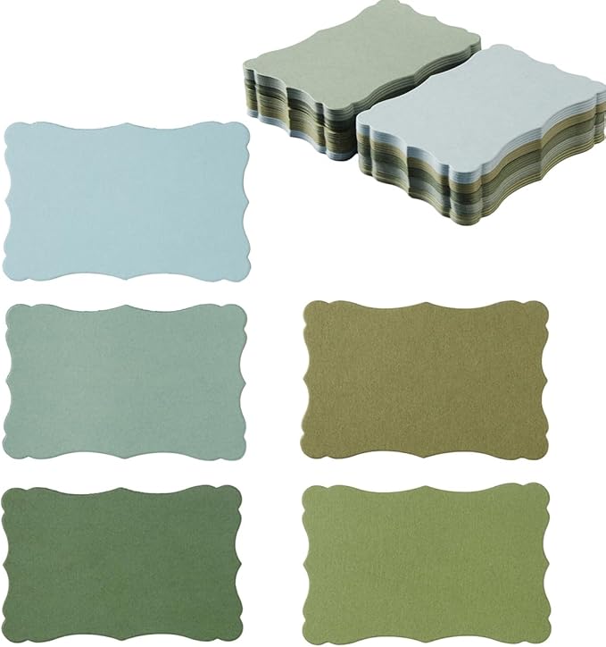 120 Pieces Small Mini Business Cards Vintage Assorted Colors Blank Note Gift for Business Cards, Gift (5 Green)