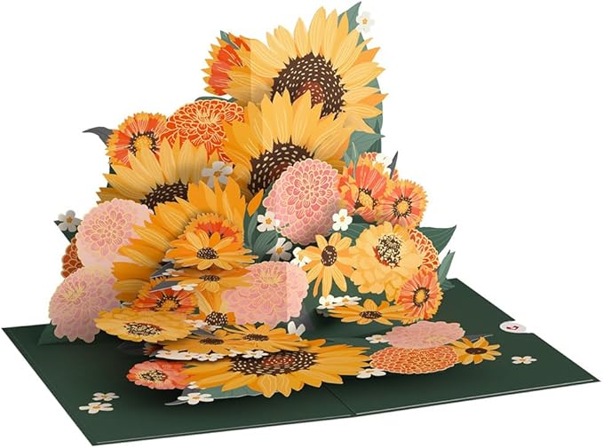Lovepop Everyday Pop-Up Card for Her and Him - 3D Greeting Cards for Boys, Girls, Men, Women - Radiant Sunflowers - 5" x 7" Card - Blank Notecard and Envelope Included