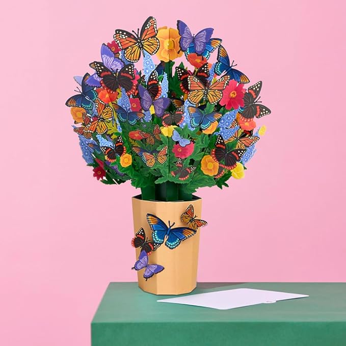Lovepop Everyday Pop-Up Card for Her and Him - 3D Pop-Up Bouquet Greeting Cards for Men, Women - Lavender Butterfly - 12" x 8.5" Floral Bouquet - Blank Note Card Included