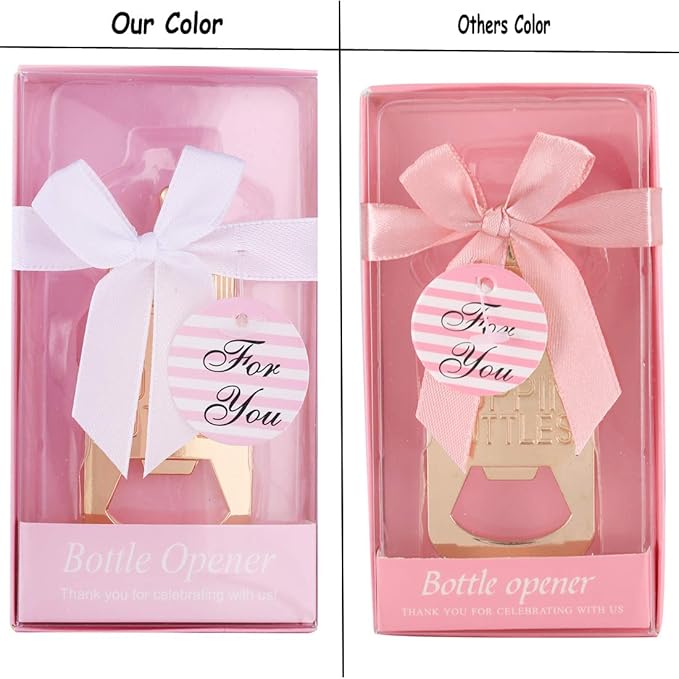 16 Pack Bottle Opener Baby Shower Favor For Guest,Cute Poppin Bottle Shaped Bottle Opener Favors for Baby Shower Souvenir Supplies and Decorations For Boy or Girl (Pink, 16)