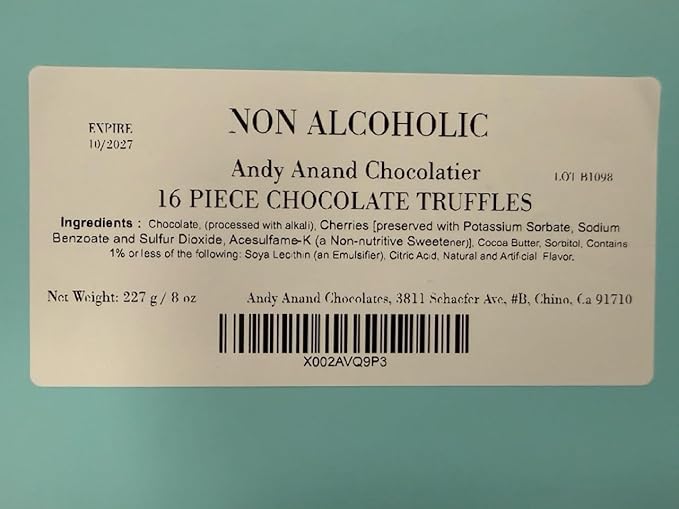 Andy Anand Chocolatier Assorted Belgian Chocolate Truffles Gift Box – Handmade Creamy Filled Gourmet Chocolates, Premium Connoisseur Selection, Elegant Dessert Candy Assortment, (16 Pcs)