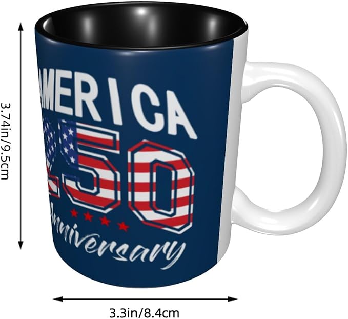 USA 250TH 1 250th 11oz Ceramic Mug Cute Coffee Mugs Tea Cup with Handle for Office and Home Gift for Men Women