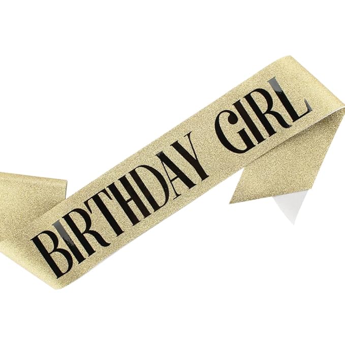 AOPRIE Birthday Crown for Women Birthday Girl Sash for Women Birthday Tiara for Women Birthday Girl Headband Princess Crown Rhinestone Happy Birthday Accessories Gold