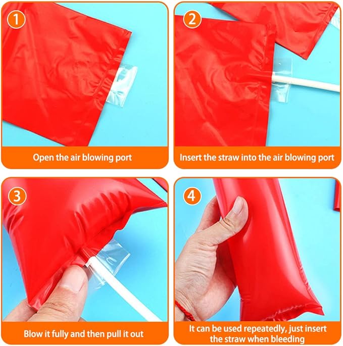 Lovecheer 50PCS Thunder Sticks Thicken Cheering Sticks Plastic Inflatable Noise Makers for Sports Team Spirit Party