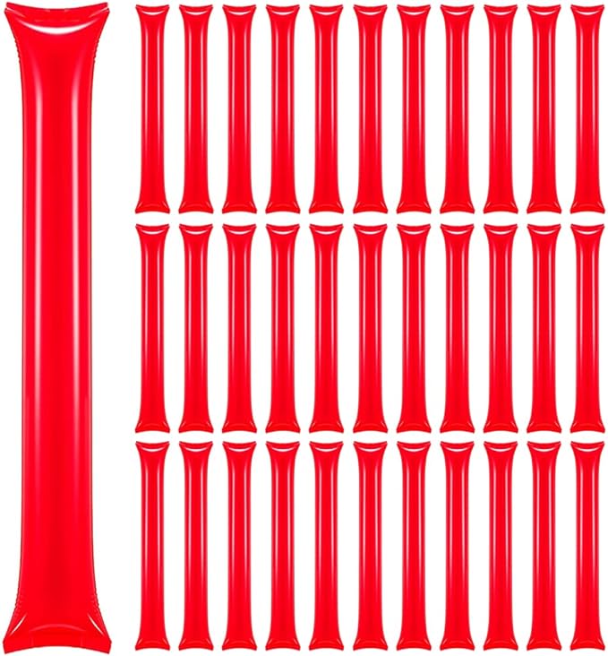 Lovecheer 50PCS Thunder Sticks Thicken Cheering Sticks Plastic Inflatable Noise Makers for Sports Team Spirit Party