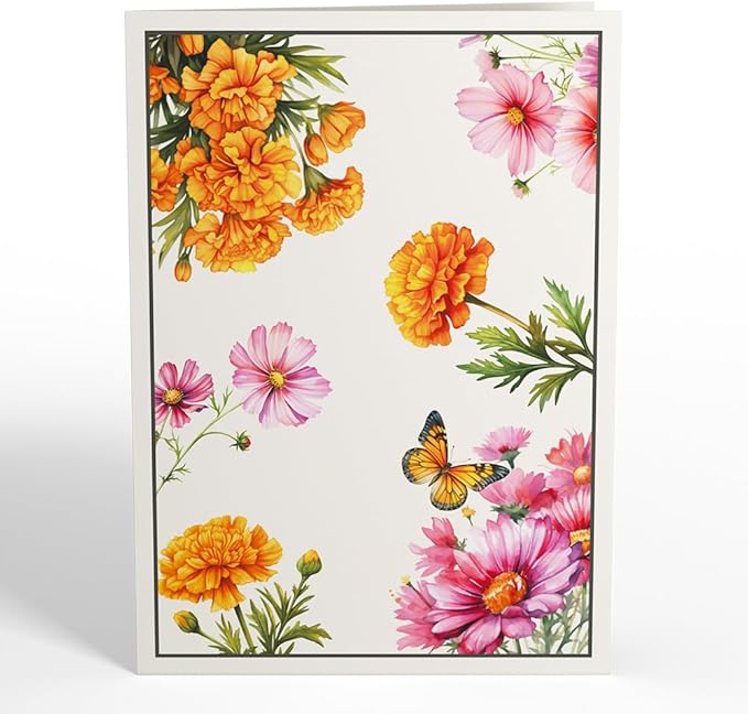 Lovepop Everyday Pop-Up Card for Her and Him - 3D Greeting Cards for Boys, Girls, Men, Women - Born to Bloom: October Birth Month Flowers- 5" x 7" Card - Blank Notecard & Envelope Included
