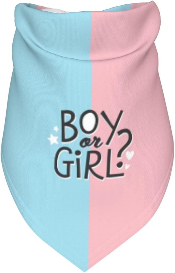 He Or She What Will It Be? Gender Reveal/Baby Announcement Dog Bandana,Pet Neckerchief for Pets Daily Wear Photo Prop Party Supplies (boy or Girl-1)
