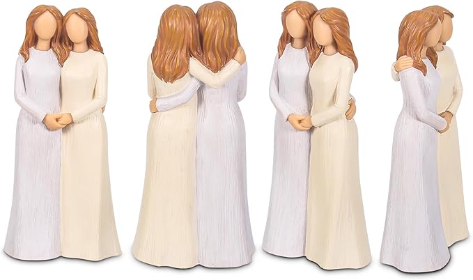 Sister Figurines, Love My Sisters Friends Forever, 2 Women 6.2” Sculpted Hand-Painted Figures Gifts for Christmas Birthday (Sister)