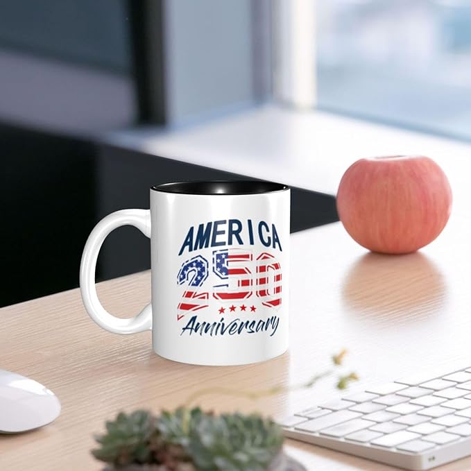 USA 250TH 3 250th 11oz Ceramic Mug Cute Coffee Mugs Tea Cup with Handle for Office and Home Gift for Men Women