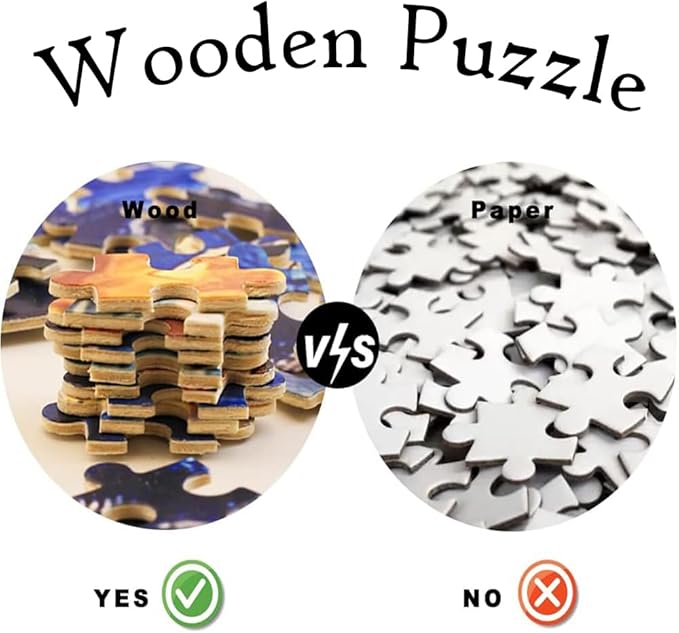 Puzzles for Adults Wooden Jigsaw Puzzle - Christmas Cottage Theme Wooden Puzzle，Suitable for Teenagers and Kids Puzzles，Educational Games，Wall Art Decorations，Holiday Birthday Gifts