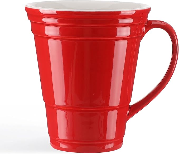HOME SMILE Novelty Coffee Mug for Women Office Work,Ceramic 14 oz Large Coffee Cup,Valentines Birthday Gifts for Mom Female Friend Coworker,Red,Microwave & Dishwasher Safe