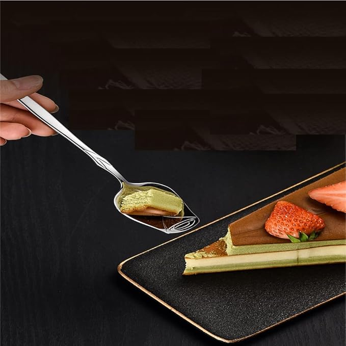 Rose Gold Stainless Steel 5-Piece Spoon Set - Rose Flower, Coffee, Dessert, Ice Cream, Tea & Love Spoons - Cute