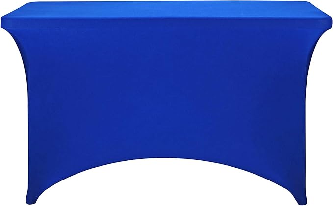 FORLIFE Spandex Table Covers - Fitted Rectangular Tablecloth, Stretch Patio Table Cover, Universal for Wedding, Banquet, Party (4ft, Royal)