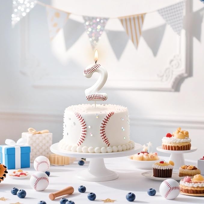 Baseball Number 17 Birthday Candles, Baseball Themed Cake Topper for Boys Girls, Cake Decorations for Birthdays, Sports Theme Party Supplies, Candles for Party Decorations