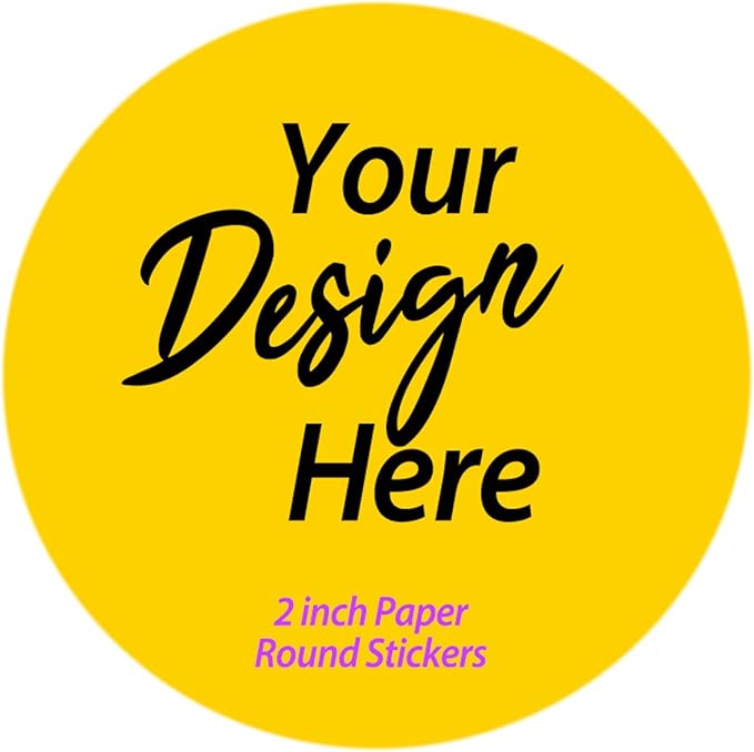 300 pcs Premium Custom Stickers Paper 2 inch Round Uncoated - Personalized Stickers for Businesses with Logo and Name. Birthday and Wedding Favors. Baby Pets Label Product Boxes
