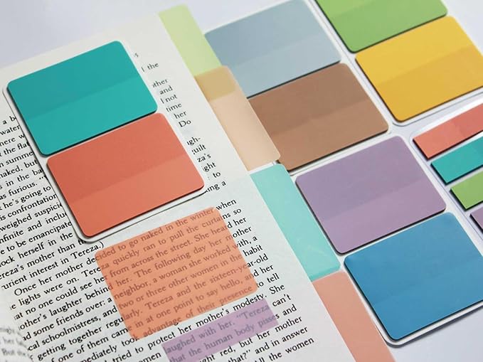 ELII 500 PCS Tabs for Annotating Books, Clear Book Tabs Sticky Index Tabs Sticky Notes,Labels for Pages Notebooks