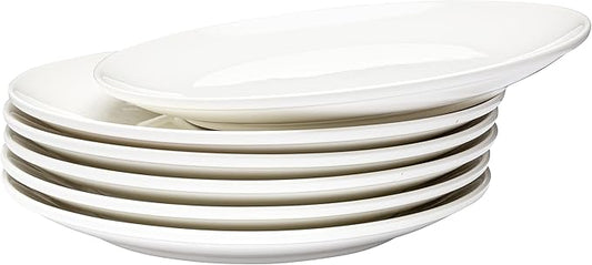 Vikko Dinner Plate, Set of 6 White Plates, Ceramic Dinner Plates Set, Stackable 10 Inch Dinner Plates for Every Day and Special Occasion, Restaurant Style, Dishwasher Safe, Microwave Safe