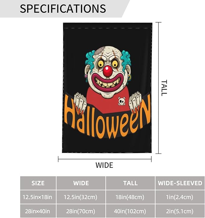 Halloween Clown Garden Flag 12 X 18 In Outdoor Happy Halloweens Mini Yard Flag House Flags Double-Sided Farmhouse Sign For Home Garden Decoration