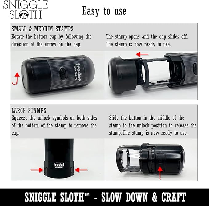 Star Shape Excellent Self-Inking Rubber Stamp for Stamping Ink Stamper Crafting Planners - 3/4 Inch Small - Purple Ink