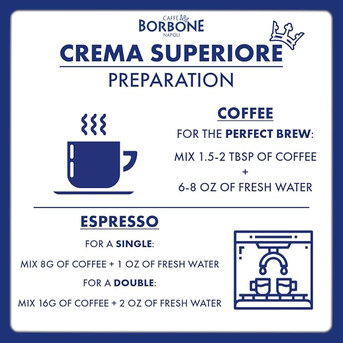 Caffè Borbone Whole Bean Coffee, Medium Roast Arabica and Robusta Blend, Crema Superiore, Rich and Smooth Italian Coffee, 2.2 lb Bag
