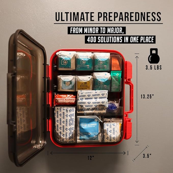 EVERLIT 400 Pcs OSHA/ANSI Compliant First Aid Kit Type III Class A Medical Kit Professional Med Kit Supplies for Contractors, Warehouse, Office, School, Home, Disaster, Car, Business, Restaurant