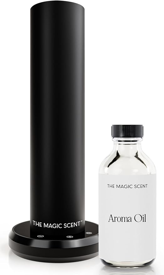 The Magic Scent Bluetooth Tower Diffuser Home & Office - Smart Ultra-Quiet for Home & Hotel - Waterless Cold-Air Programmable Professional Diffuser Machine - Essential Aroma Oil Included