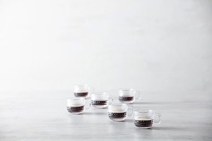 Fortessa Jupiter Glass, 3 Ounce Espresso Cup (Set of 6), Clear