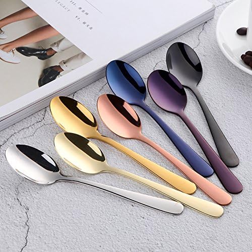 Buyer Star Nice 8-color Teaspoons 5.5-Inch Stainless Steel Mini Coffee Spoons Sugar Demitasse Espresso Spoons
