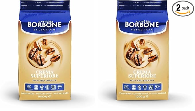 Caffè Borbone Whole Bean Coffee, Medium Roast Arabica and Robusta Blend, Crema Superiore, Rich and Smooth Italian Coffee, 2.2 lb Bag (Pack of 2)