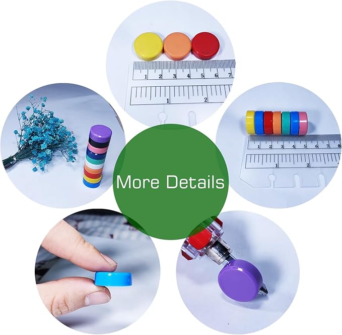 20 Pack Fridge Magnet, Mini Strong Magnets for Whiteboard, Refrigerator Magnets, Locker & Map- Colorful Round Cute Small Magnets for Kitchen, Office, Classroom, School,10 Colors (Assorted)