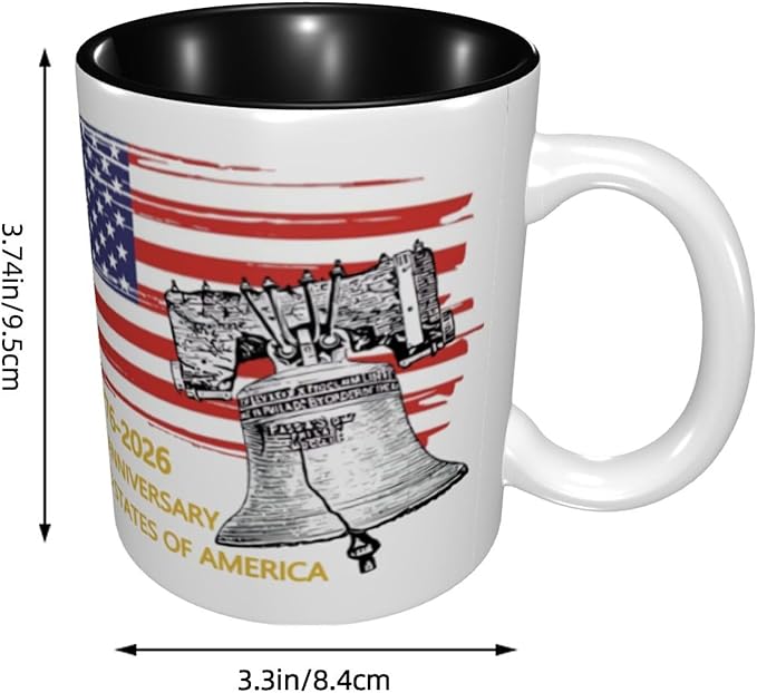 USA Flag 3 250th 11oz Ceramic Mug Cute Coffee Mugs Tea Cup with Handle for Office and Home Gift for Men Women